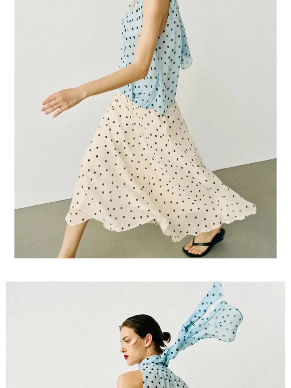 NWT Zara polka dot midi skirt